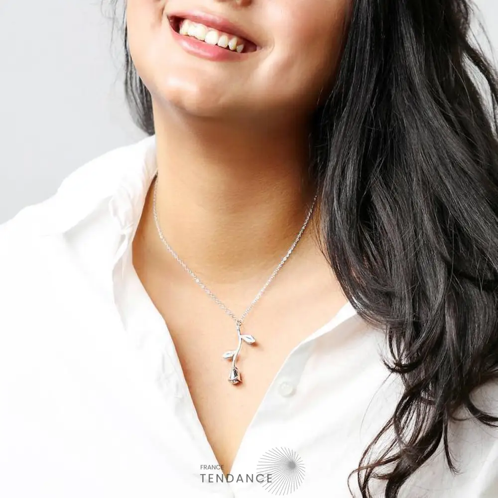 Collier Chaine et Pendentif Rose – Image 3