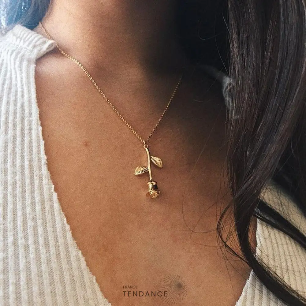 Collier Chaine et Pendentif Rose – Image 2